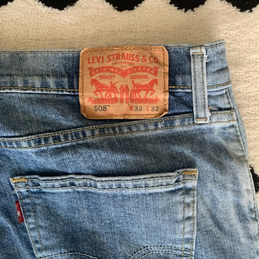 Levi's 508 Tapered Jeans Bleached Denim Slim Fit - Picture 6 of 15